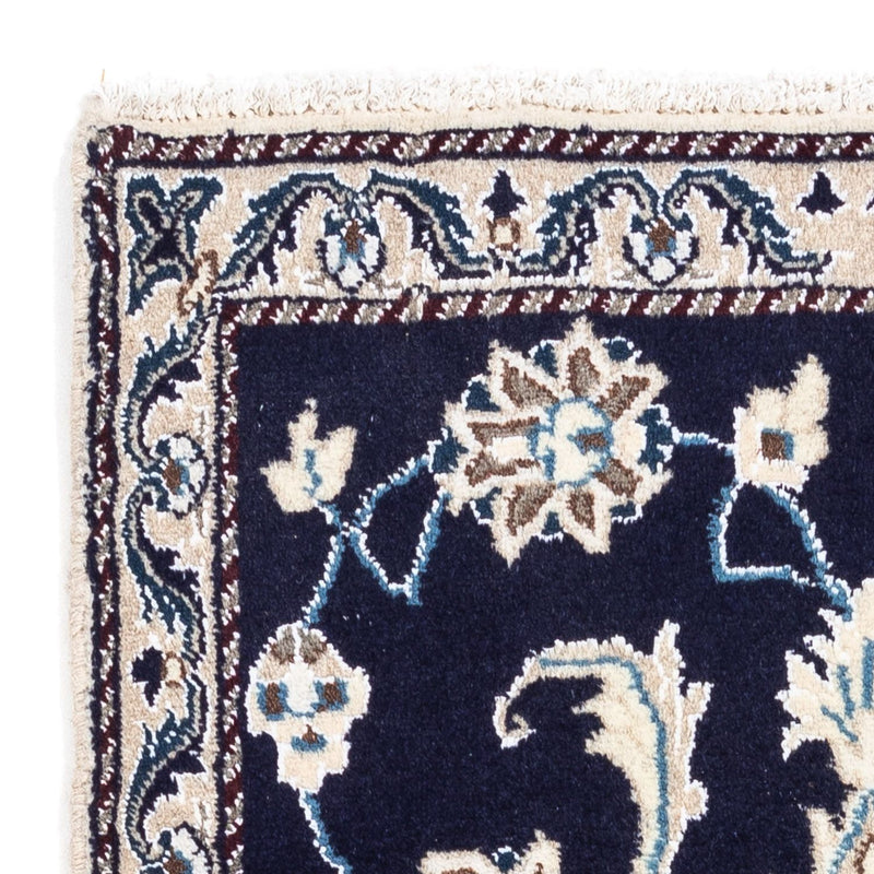 Alfombra persa - Nain - 138 x 68 cm - azul oscuro