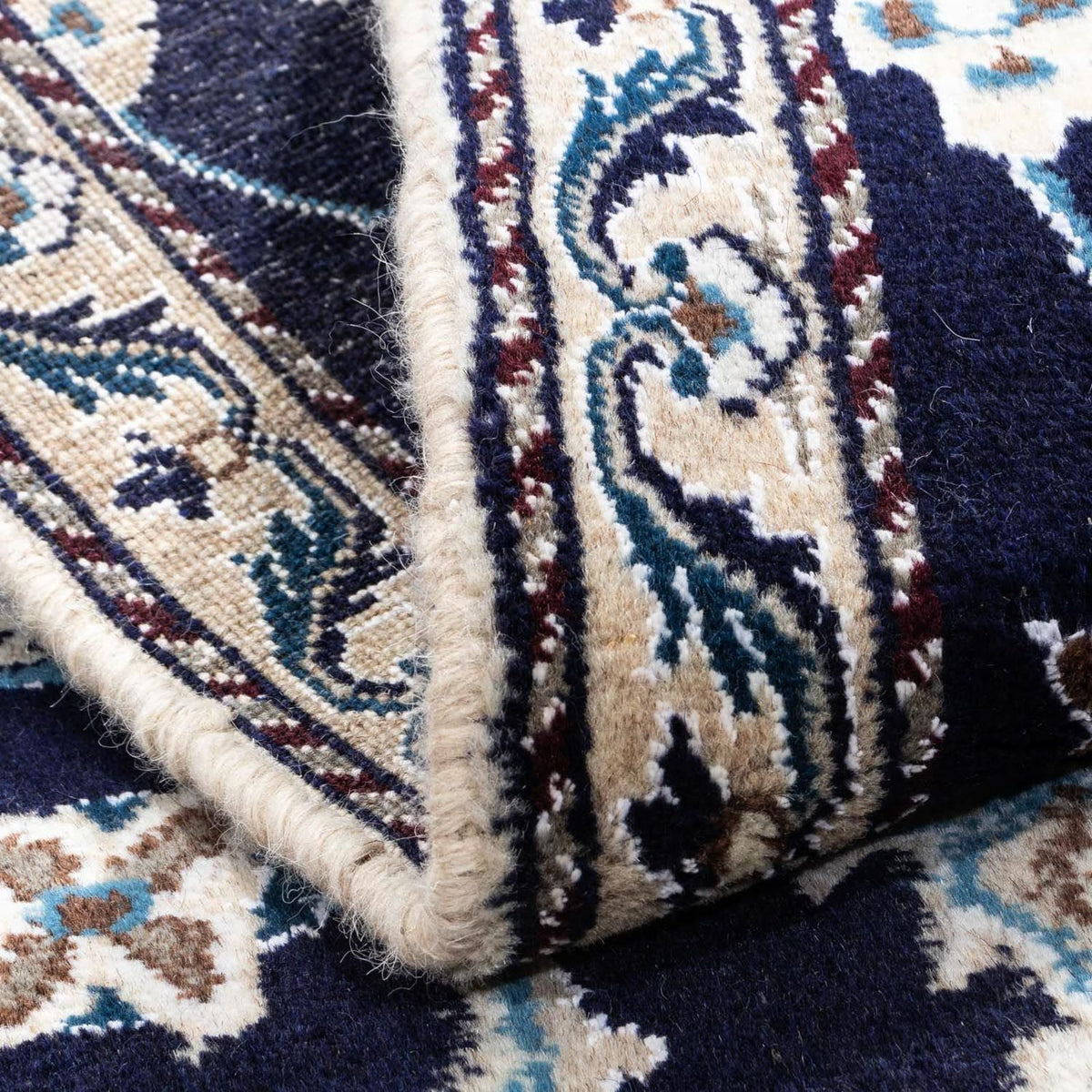 Alfombra persa - Nain - 138 x 68 cm - azul oscuro