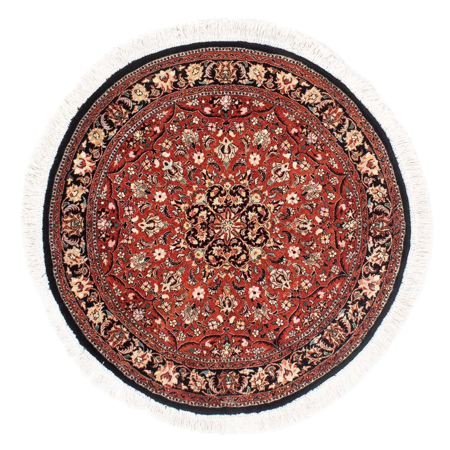 Alfombra persa - Bidjar redondo  - 127 x 127 cm - rojo oscuro