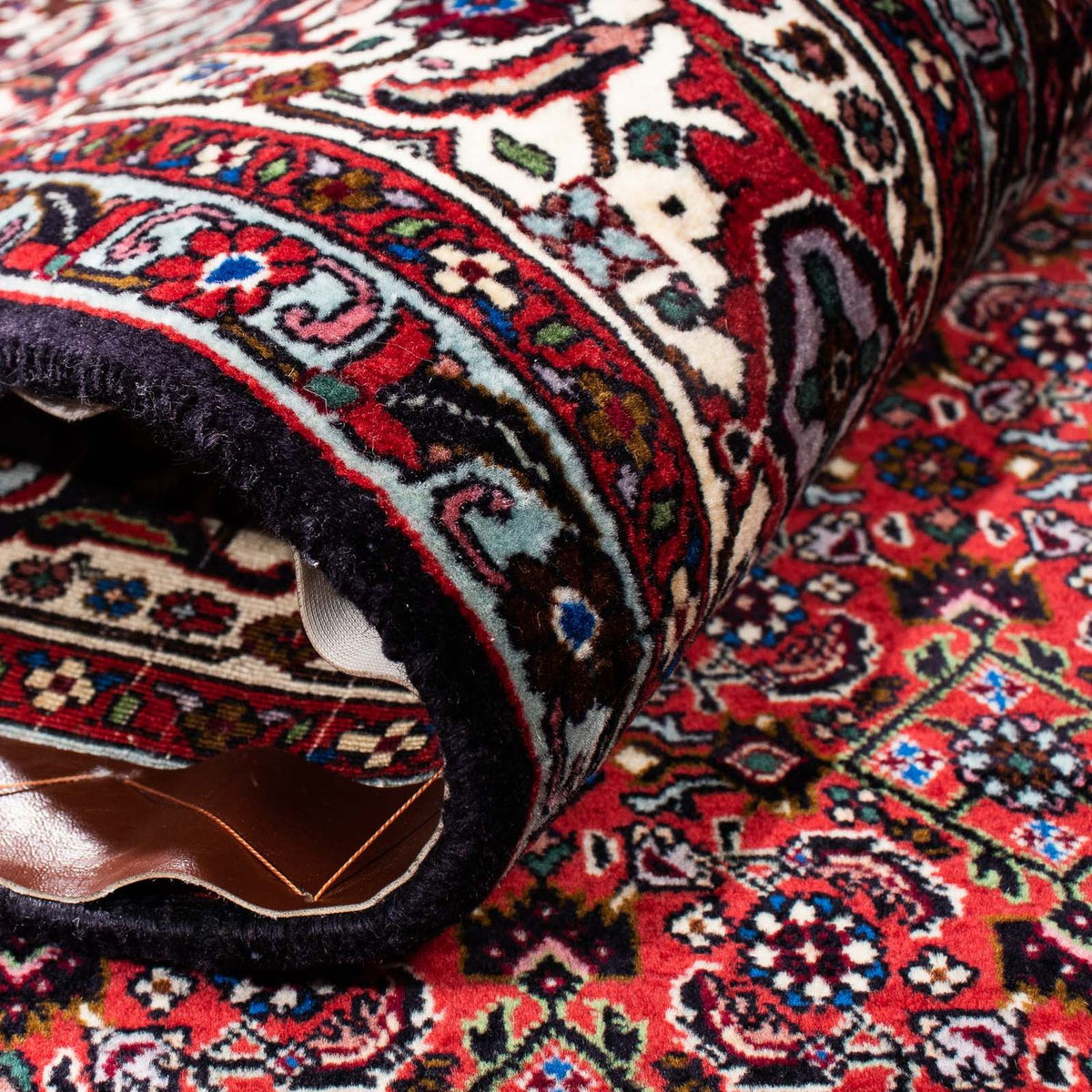 Alfombra persa - Bidjar - 257 x 173 cm - rojo oscuro