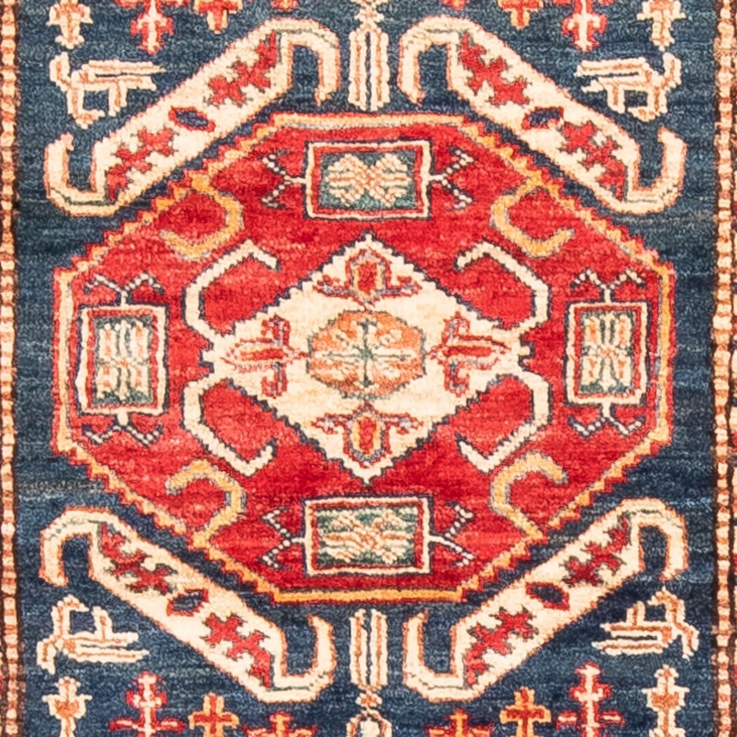 Alfombra de pasillo Alfombra Ziegler - Kazak - 258 x 74 cm - azul oscuro