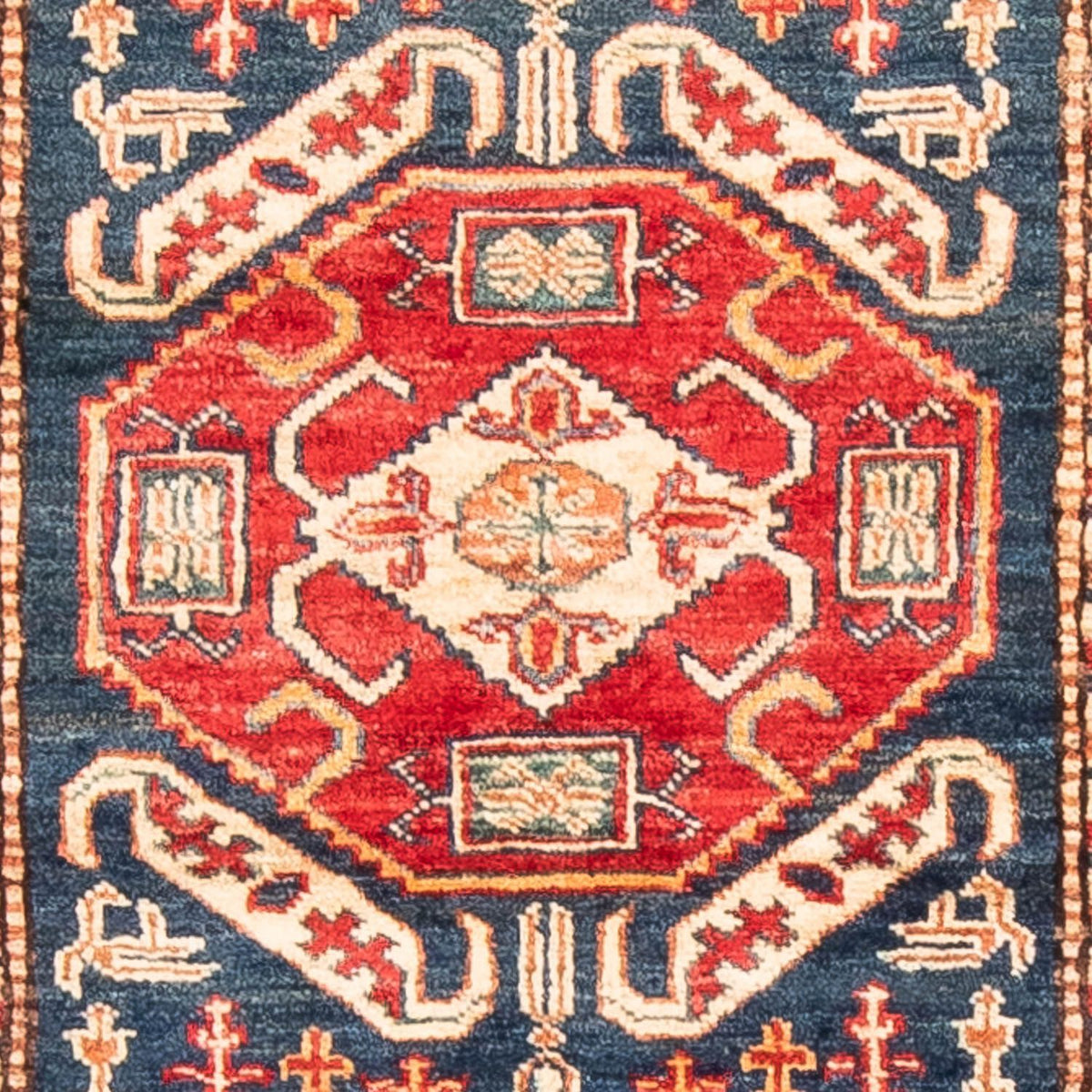 Alfombra de pasillo Alfombra Ziegler - Kazak - 258 x 74 cm - azul oscuro