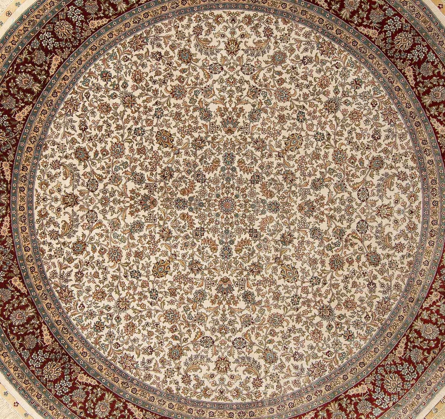 Alfombra oriental - Hereke redondo  - 185 x 185 cm - beige
