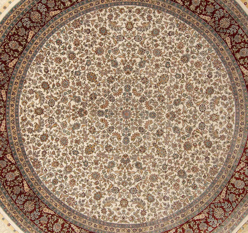 Alfombra oriental - Hereke redondo  - 185 x 185 cm - beige