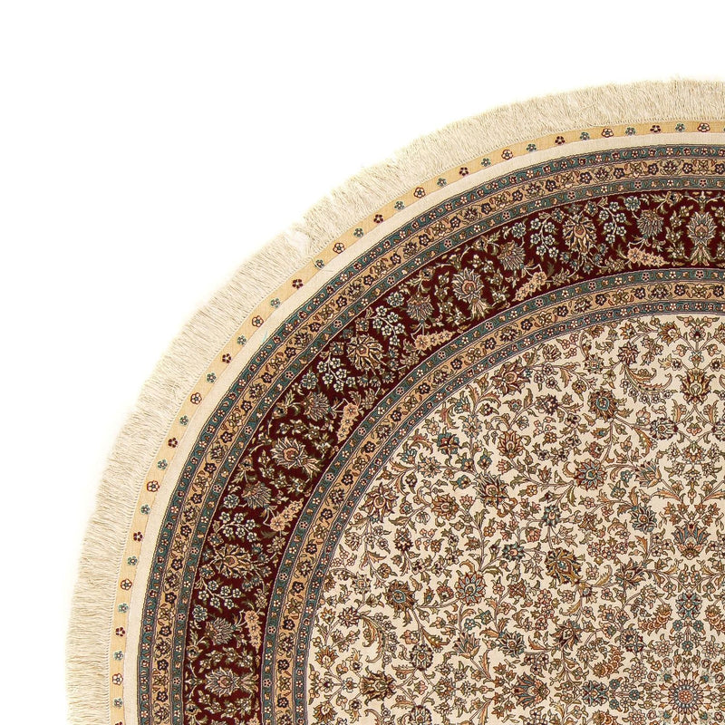 Alfombra oriental - Hereke redondo  - 185 x 185 cm - beige
