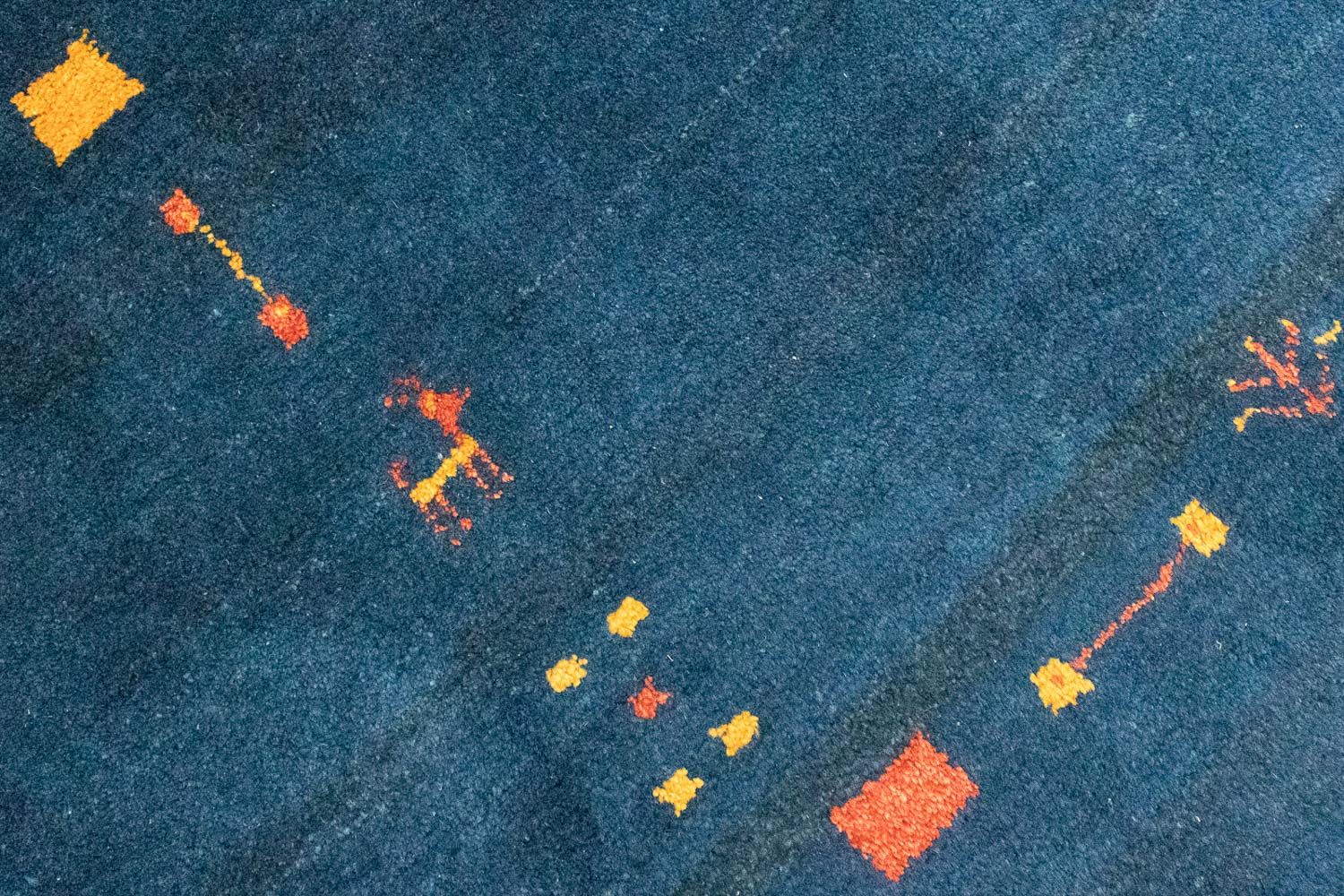 Alfombra Gabbeh - Persa cuadrado  - 295 x 278 cm - azul oscuro
