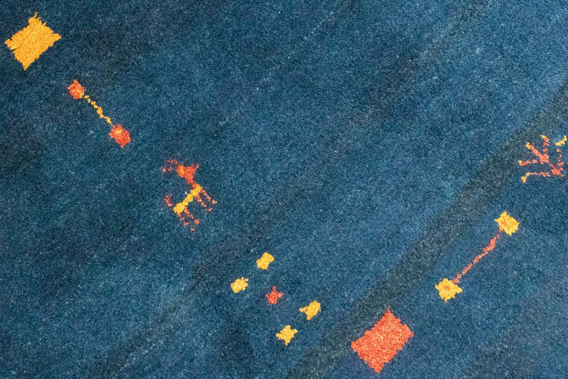 Alfombra Gabbeh - Persa cuadrado  - 295 x 278 cm - azul oscuro