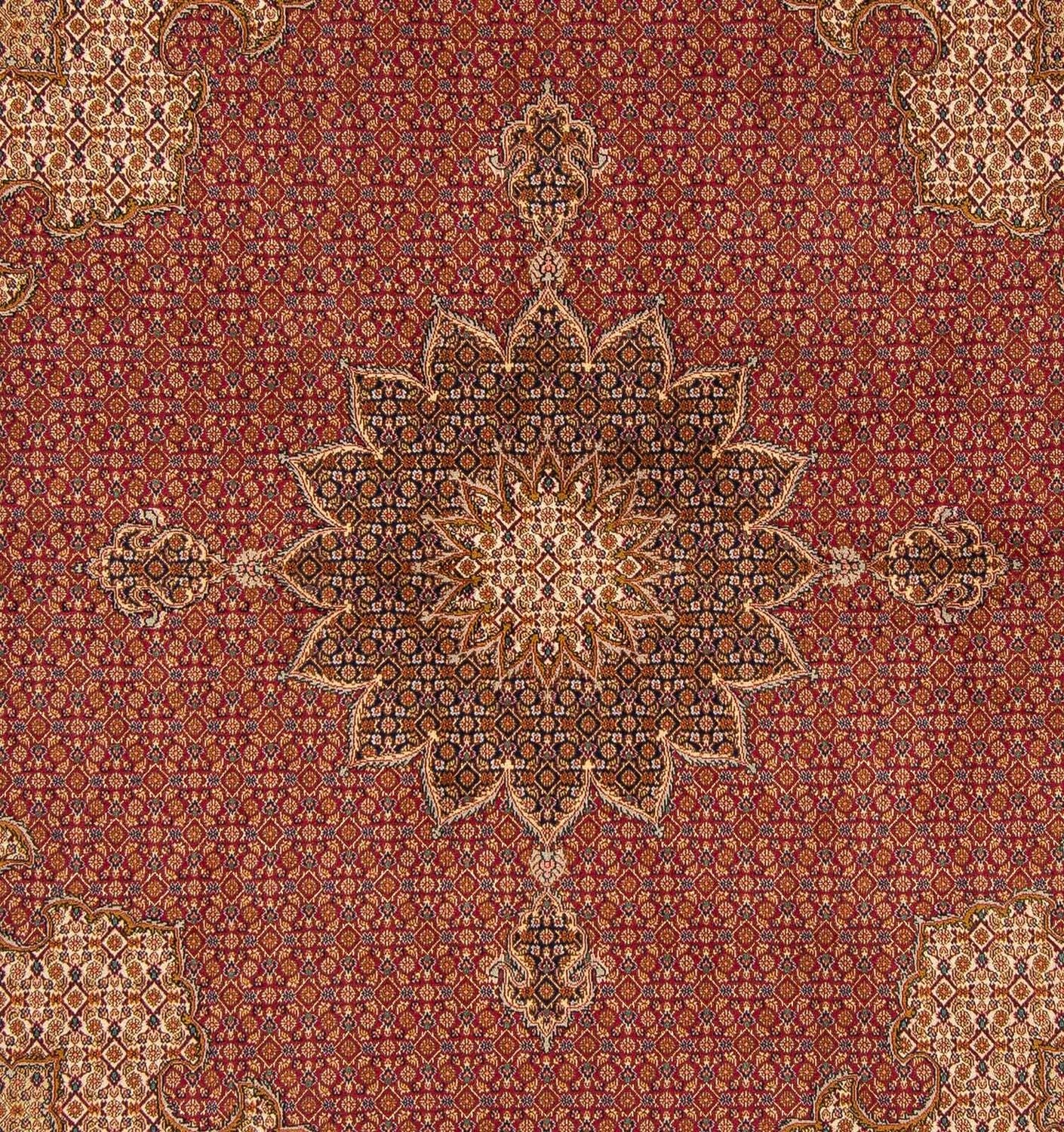 Alfombra persa - Tabriz cuadrado  - 204 x 201 cm - rojo oscuro