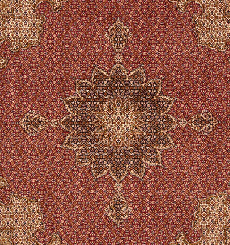 Alfombra persa - Tabriz cuadrado  - 204 x 201 cm - rojo oscuro