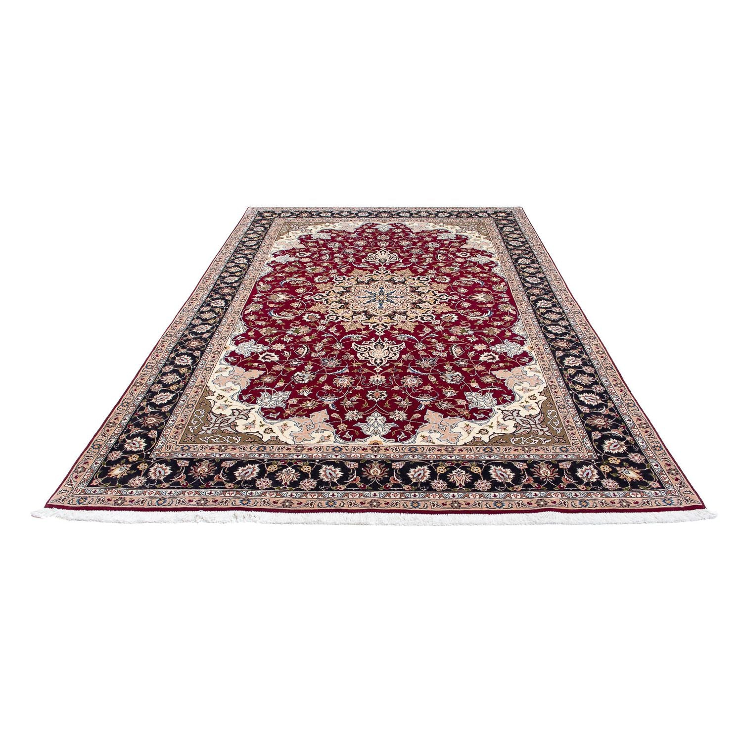 Alfombra Persa - Tabriz - Real - 301 x 201 cm - rojo oscuro