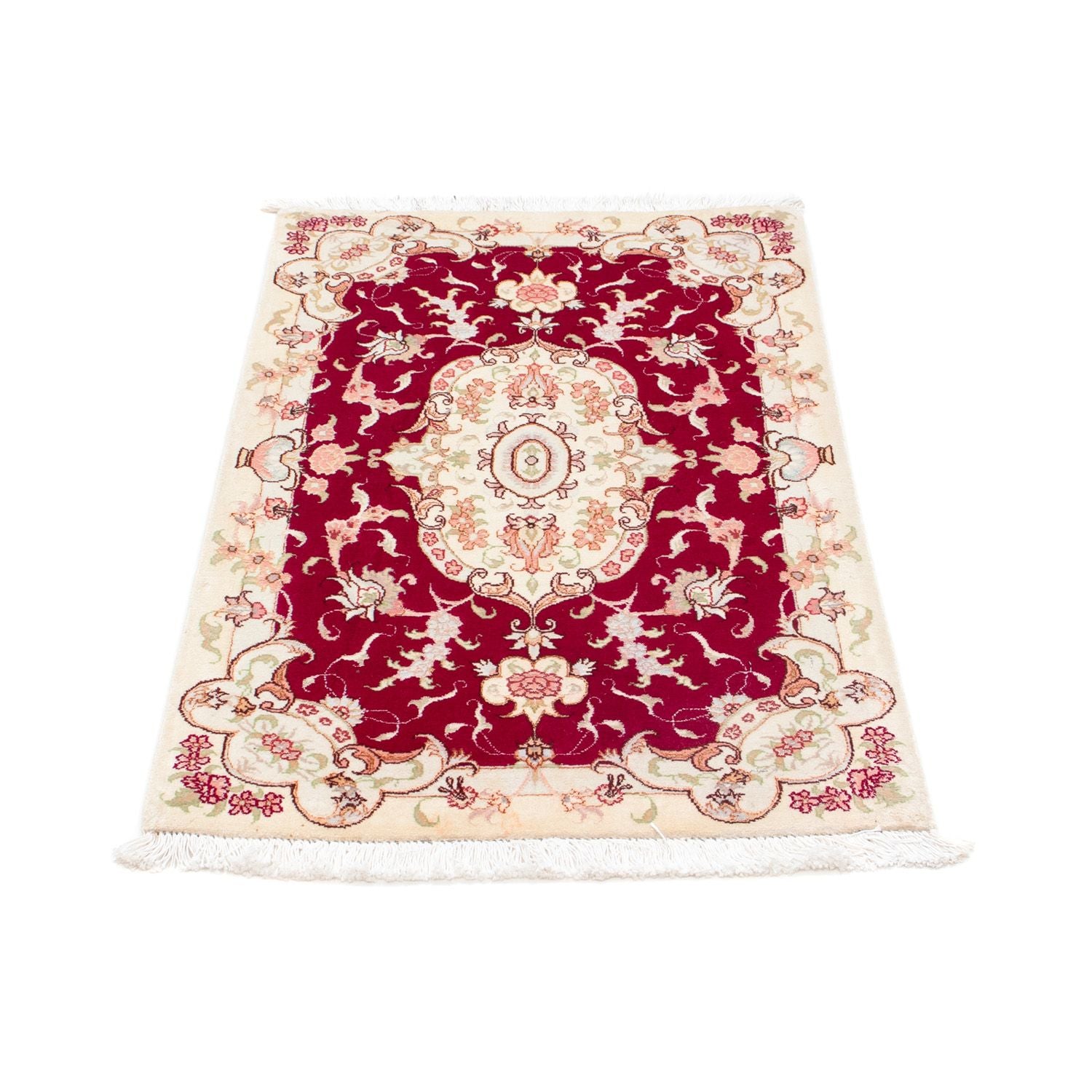 Alfombra Persa - Tabriz - Real - 98 x 58 cm - rojo oscuro