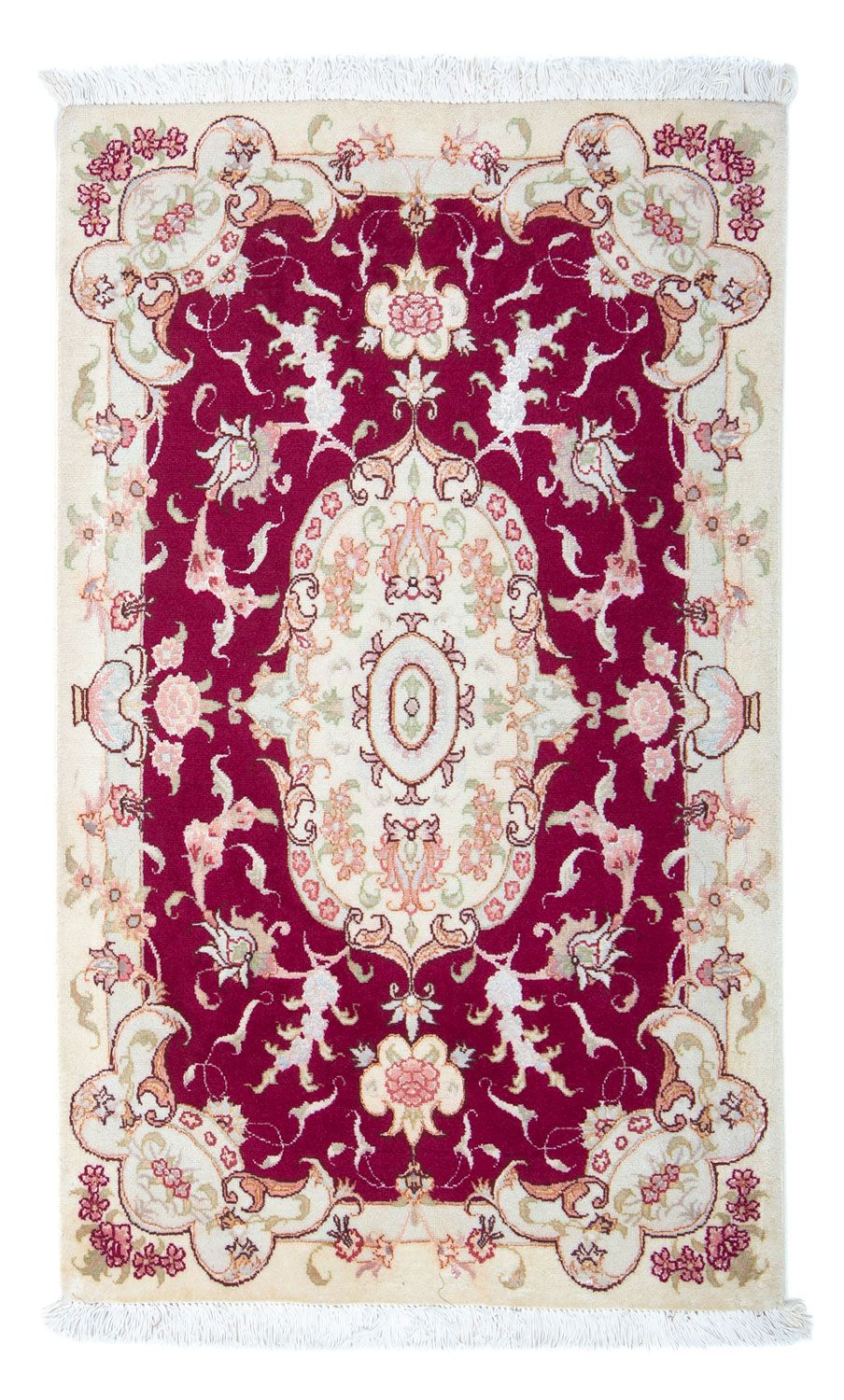 Alfombra Persa - Tabriz - Real - 96 x 59 cm - rojo oscuro