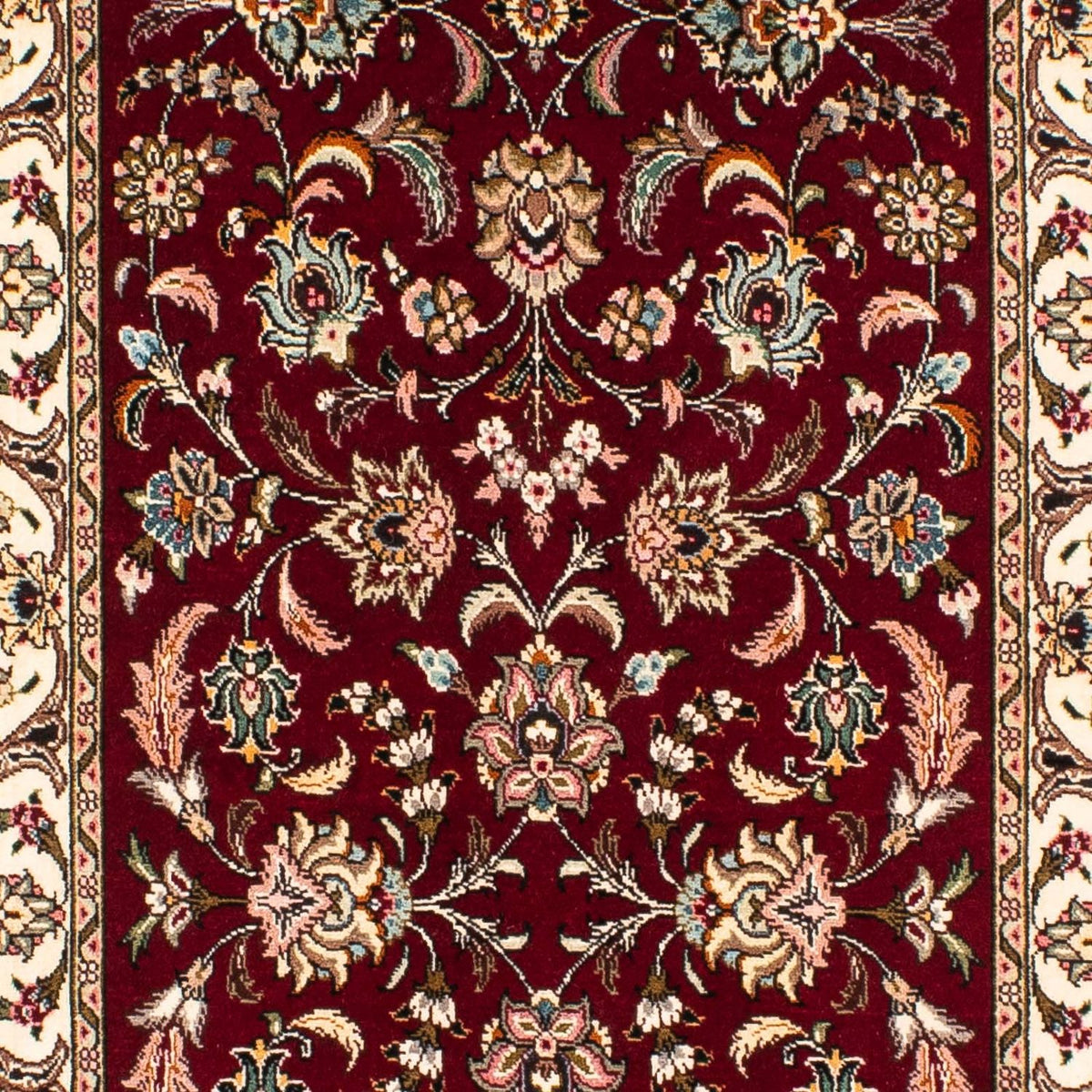Alfombra de pasillo Alfombra Persa - Tabriz - Real - 295 x 77 cm - rojo oscuro