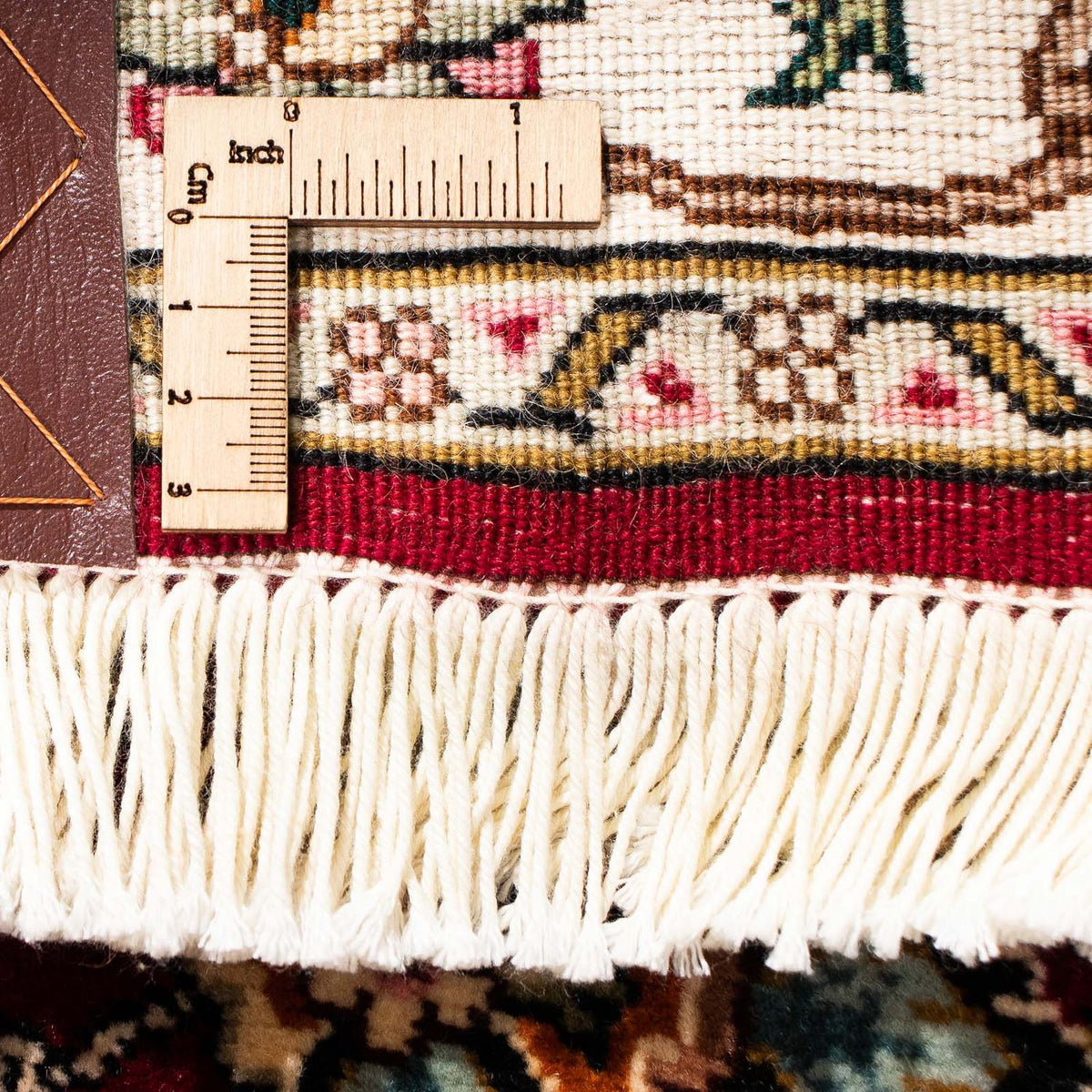 Alfombra de pasillo Alfombra Persa - Tabriz - Real - 295 x 77 cm - rojo oscuro