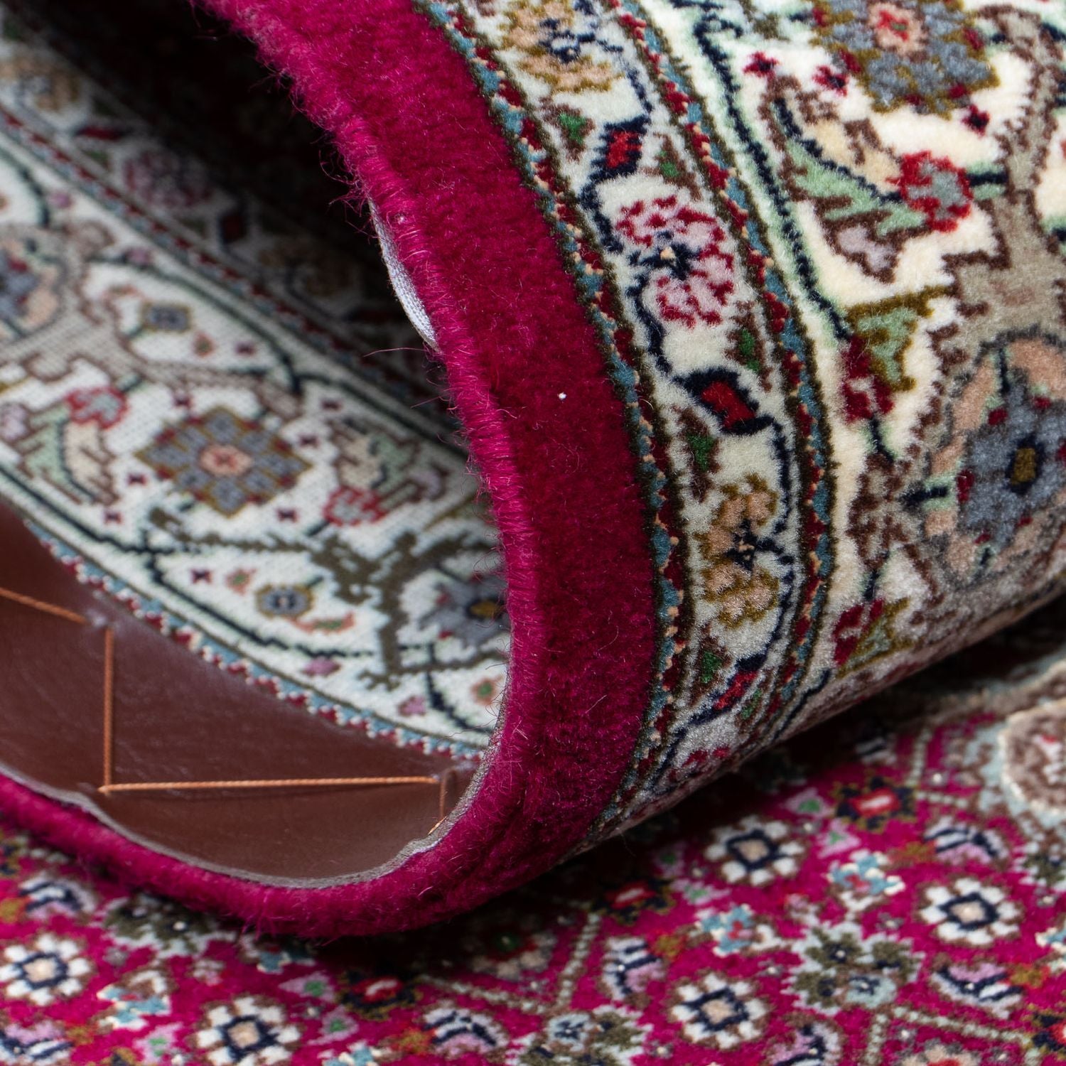Alfombra de pasillo Alfombra persa - Tabriz - 344 x 80 cm - rojo oscuro