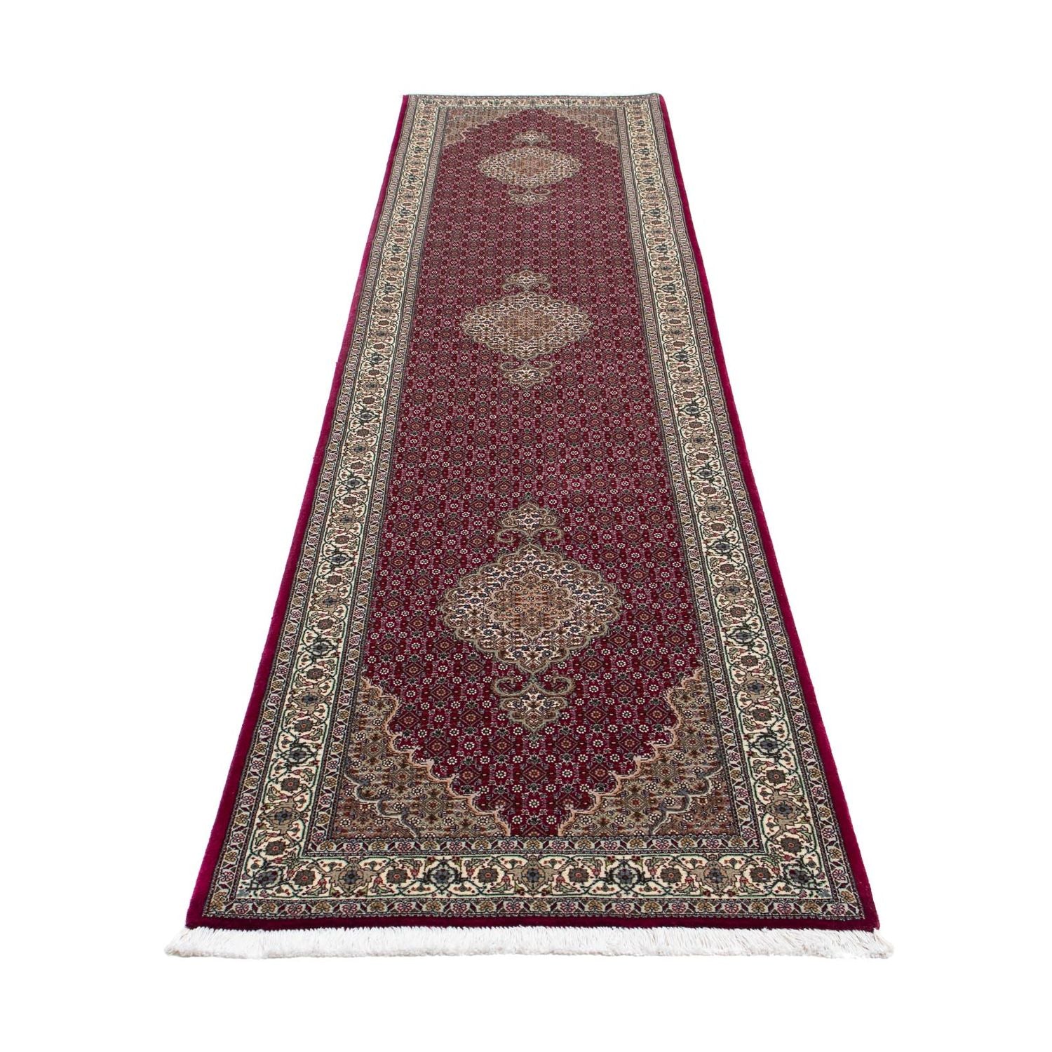 Alfombra de pasillo Alfombra persa - Tabriz - 344 x 80 cm - rojo oscuro