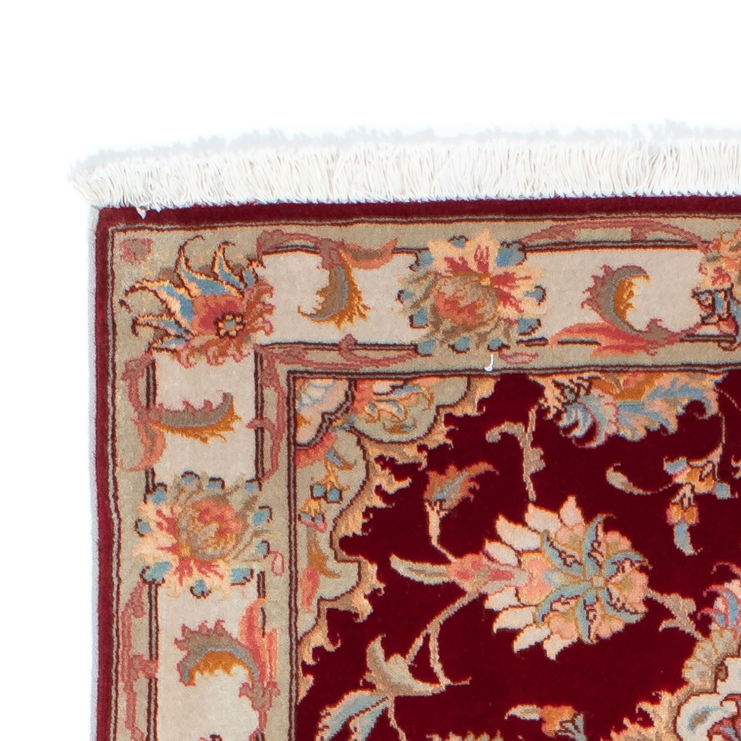 Alfombra de pasillo Alfombra Persa - Tabriz - Real - 208 x 80 cm - rojo oscuro