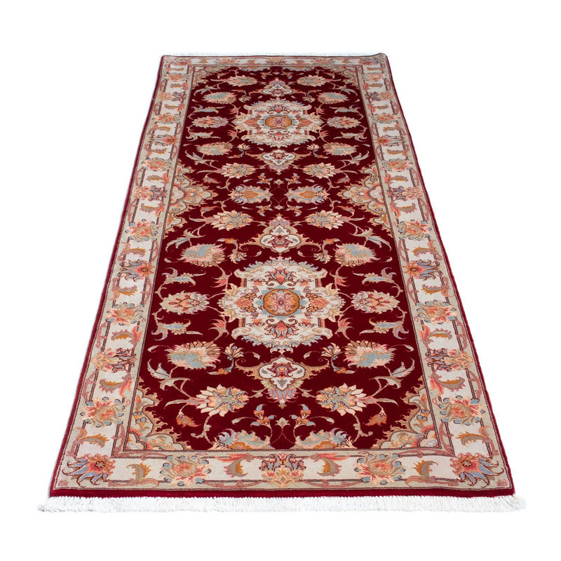 Alfombra de pasillo Alfombra Persa - Tabriz - Real - 208 x 80 cm - rojo oscuro