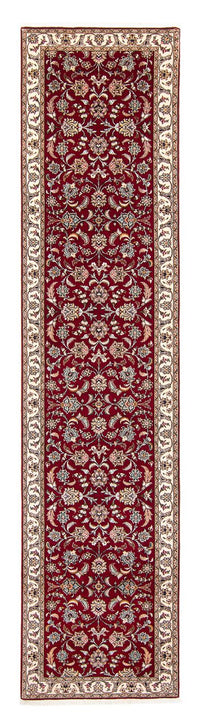 Alfombra de pasillo Alfombra Persa - Tabriz - Real - 390 x 87 cm - rojo oscuro