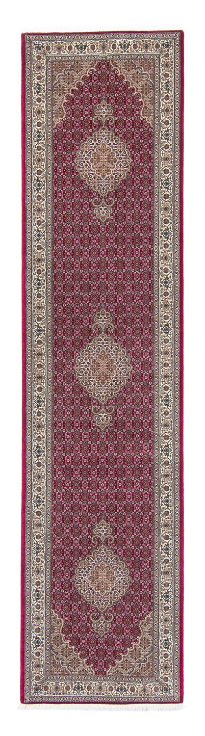 Alfombra de pasillo Alfombra persa - Tabriz - 343 x 82 cm - rojo oscuro