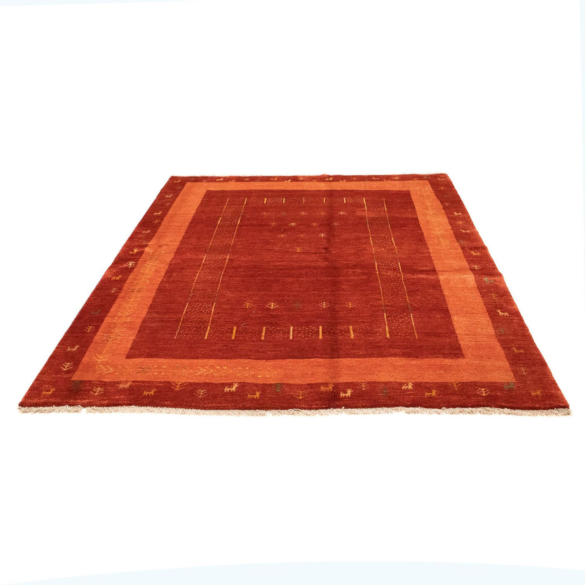 Alfombra Gabbeh - Persa - 229 x 173 cm - rojo oscuro