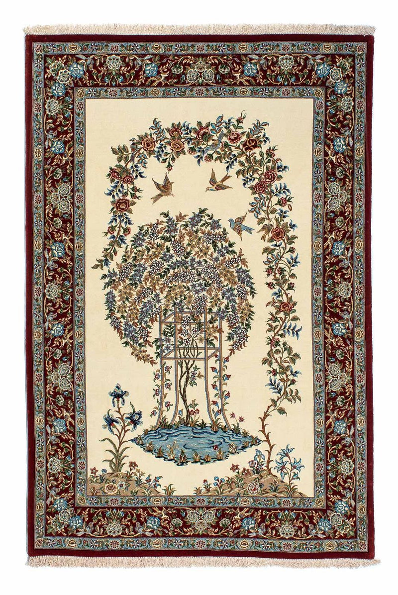 Alfombra persa - Ghom - 205 x 135 cm - beige