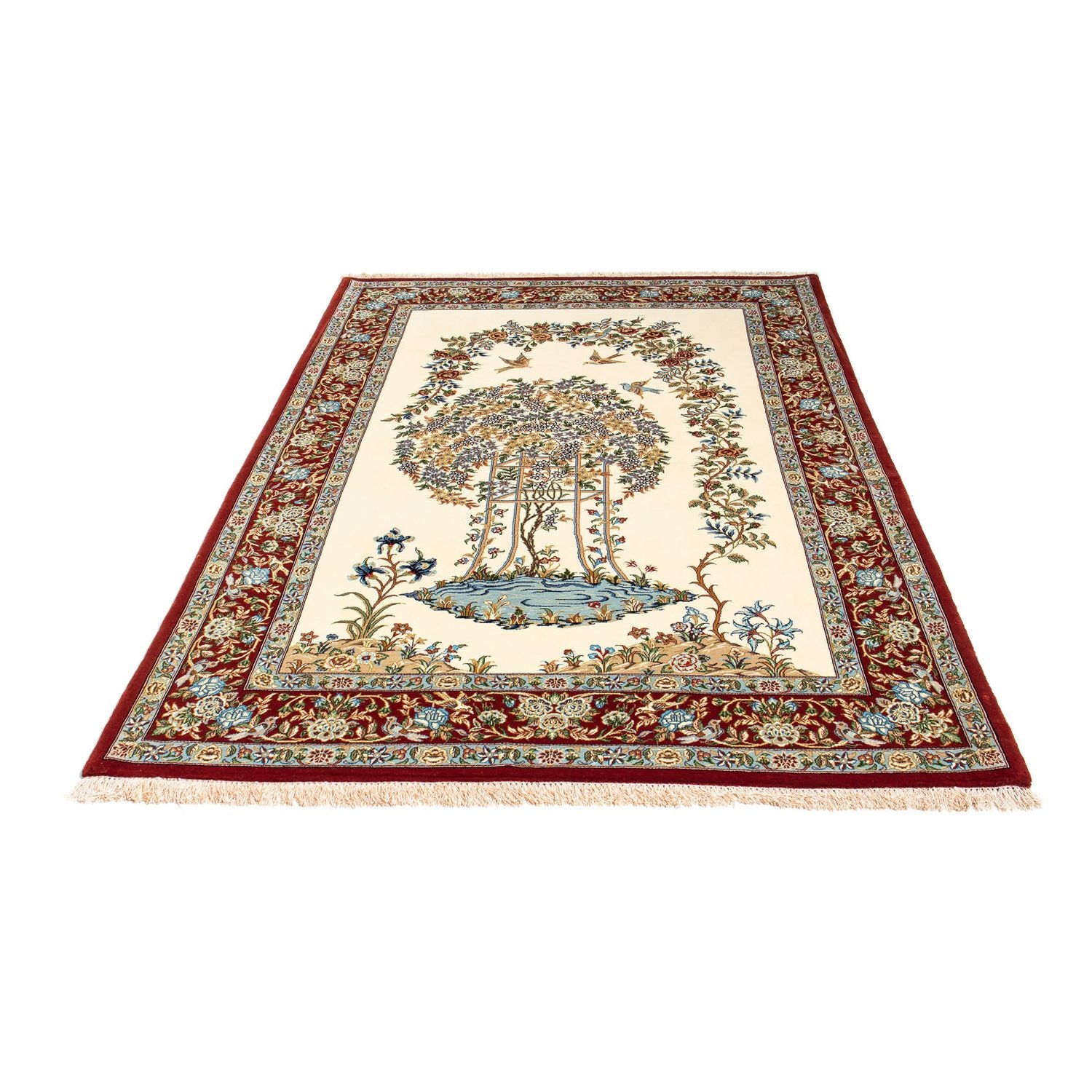 Alfombra persa - Ghom - 205 x 135 cm - beige