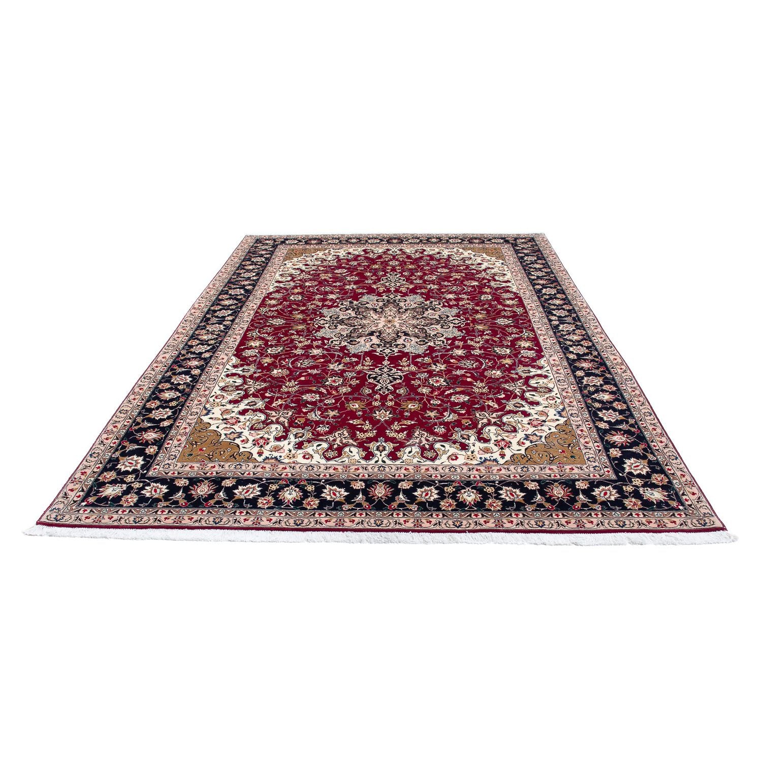 Alfombra Persa - Tabriz - Real - 308 x 203 cm - rojo oscuro