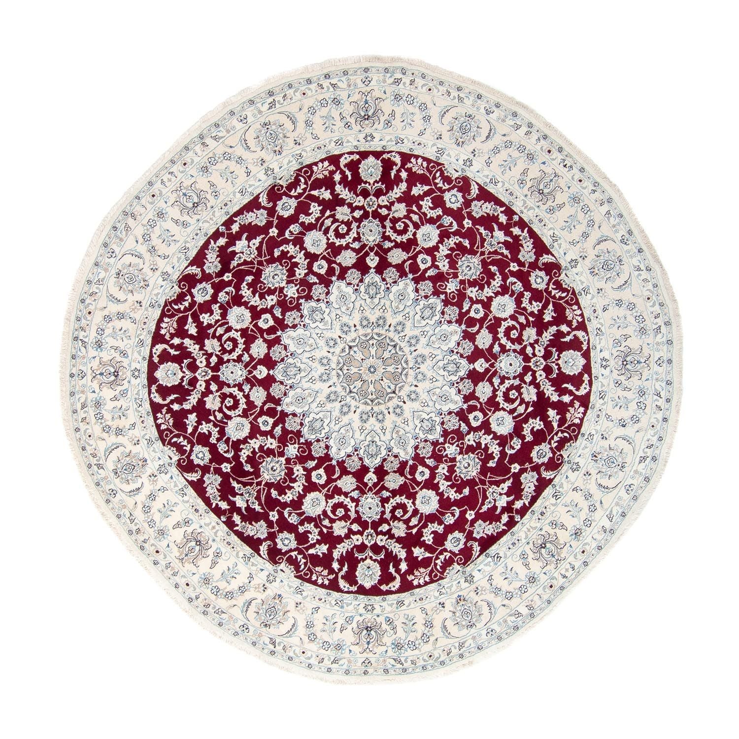 Alfombra persa - Nain redondo  - 310 x 310 cm - rojo oscuro