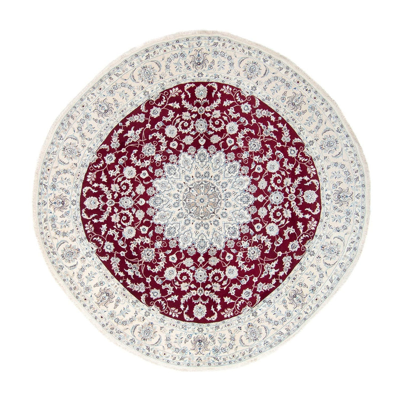 Alfombra persa - Nain redondo  - 310 x 310 cm - rojo oscuro