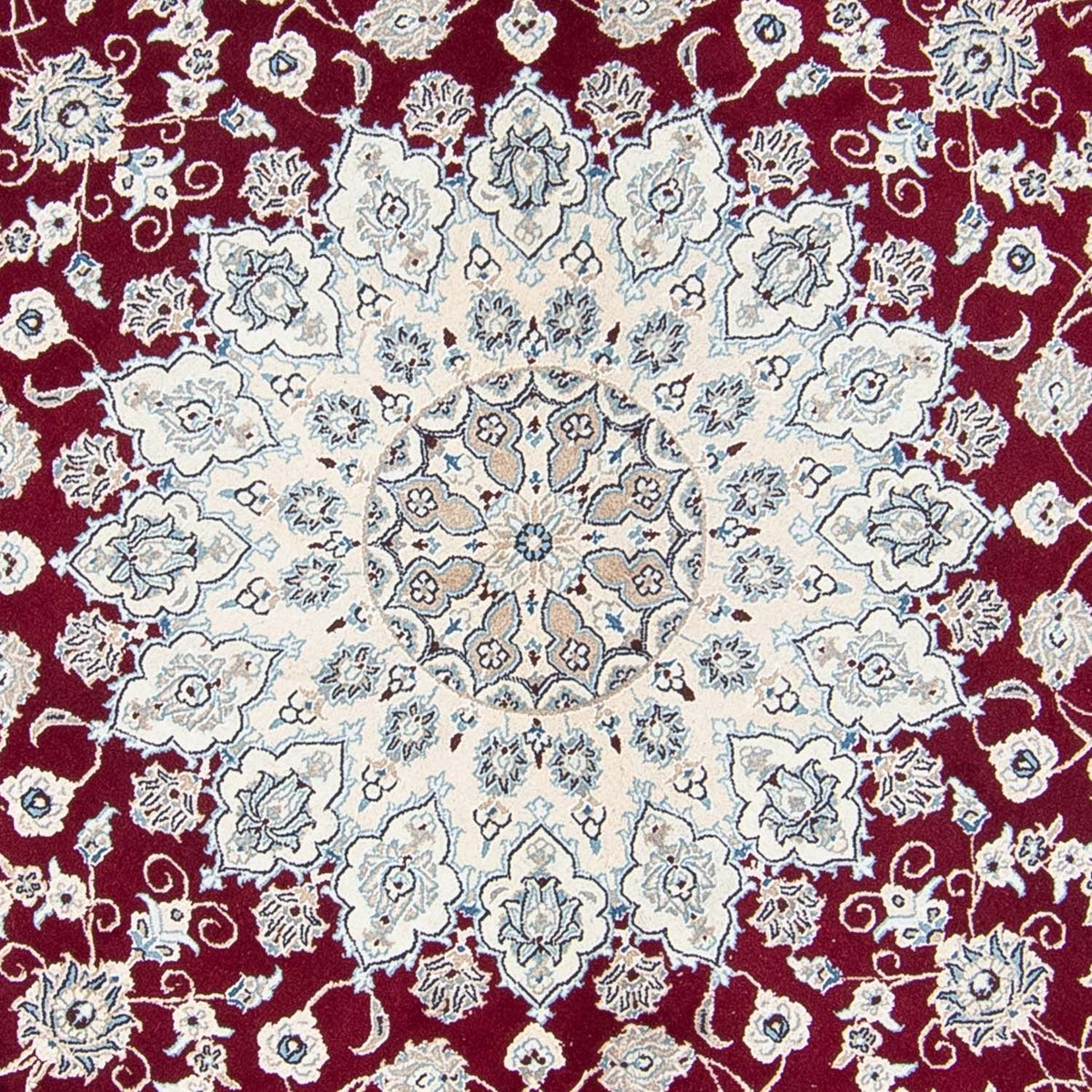 Alfombra persa - Nain redondo  - 310 x 310 cm - rojo oscuro
