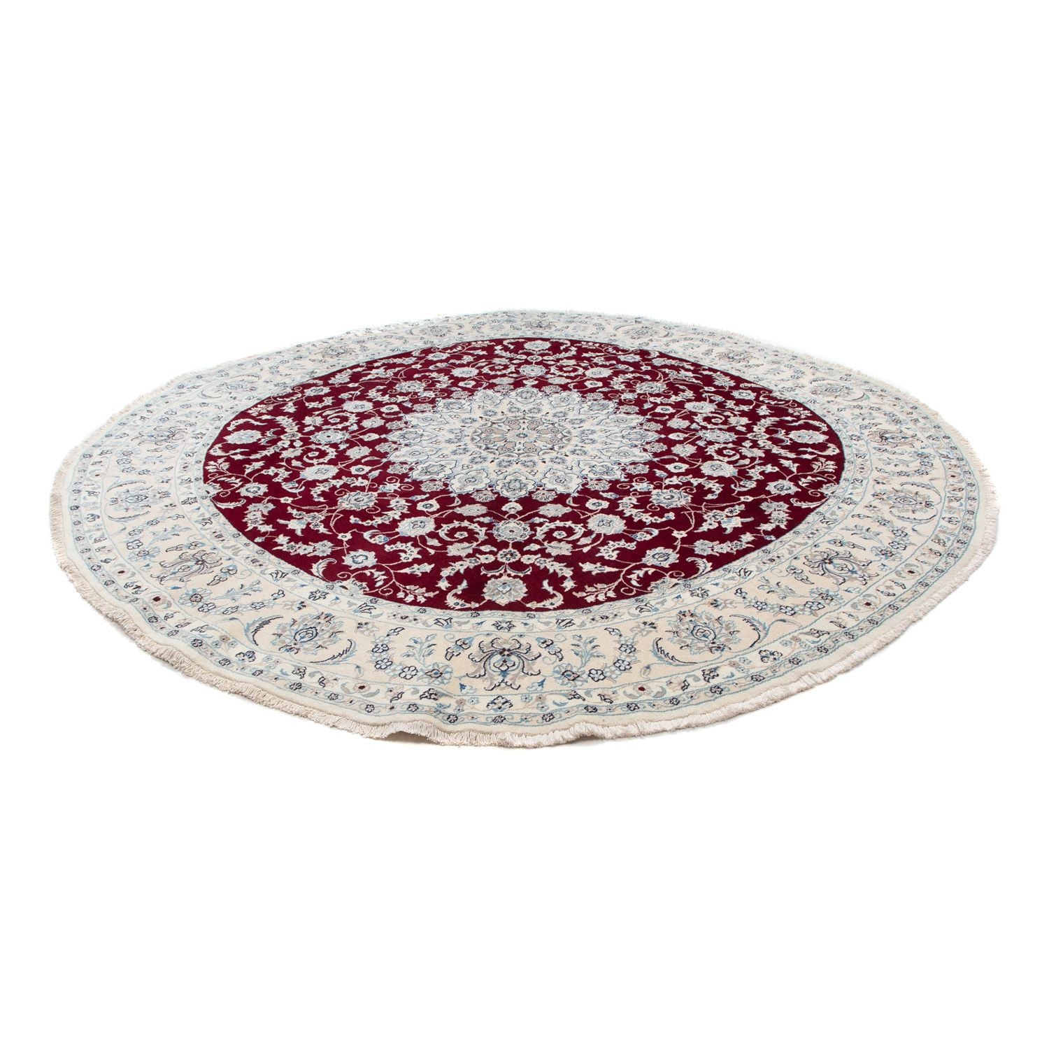 Alfombra persa - Nain redondo  - 310 x 310 cm - rojo oscuro