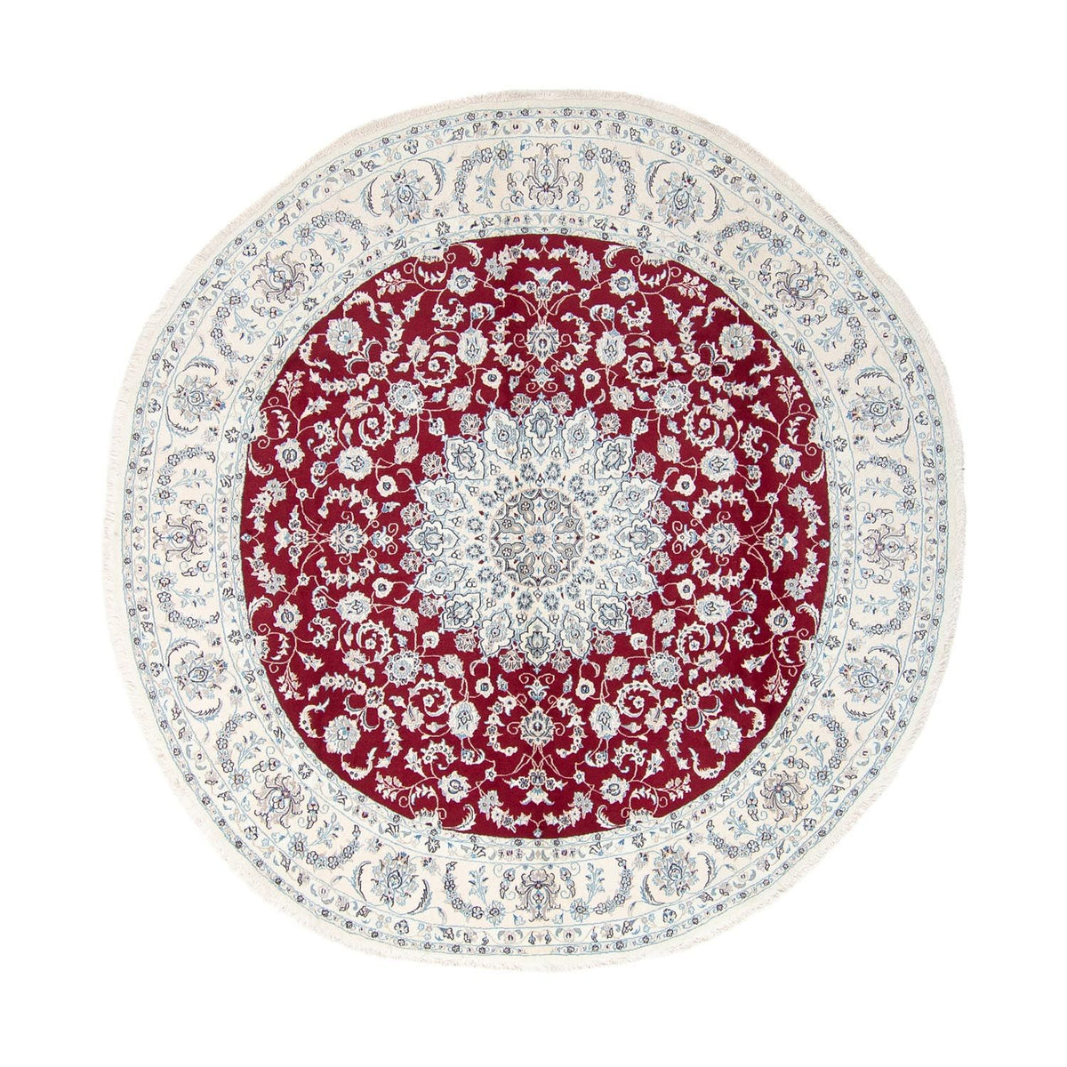 Alfombra persa - Nain redondo  - 295 x 295 cm - rojo oscuro