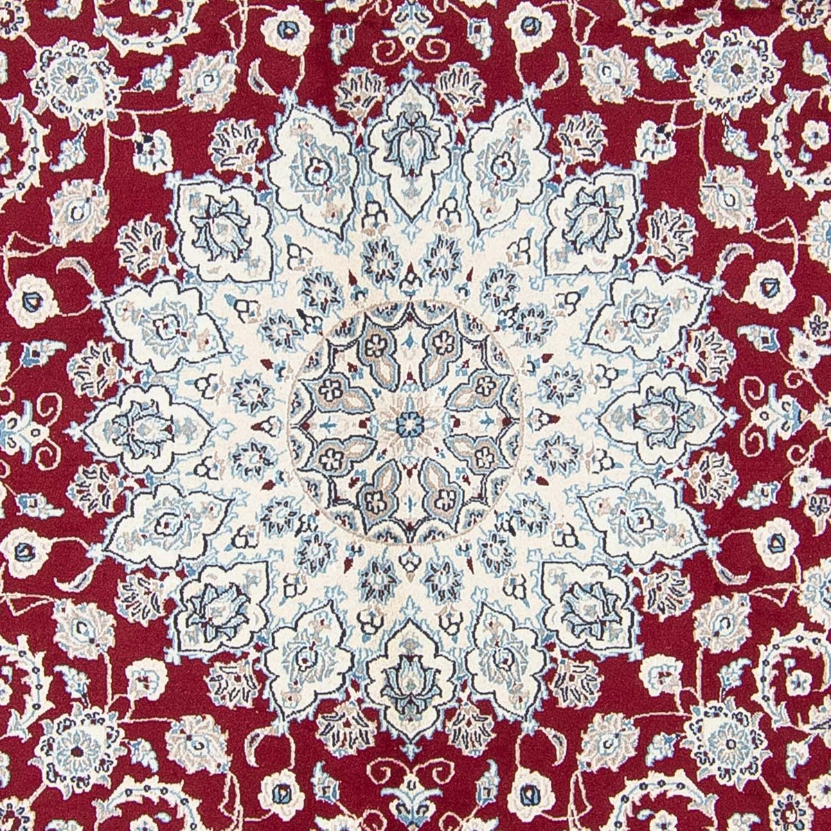 Alfombra persa - Nain redondo  - 295 x 295 cm - rojo oscuro