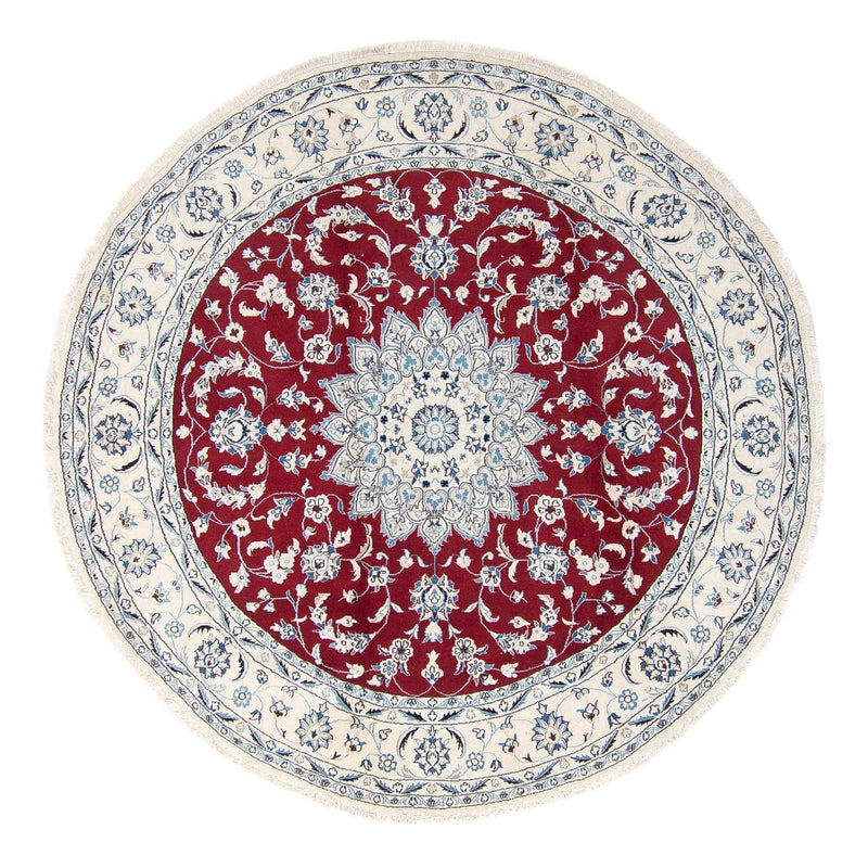 Alfombra persa - Nain redondo  - 247 x 247 cm - rojo oscuro
