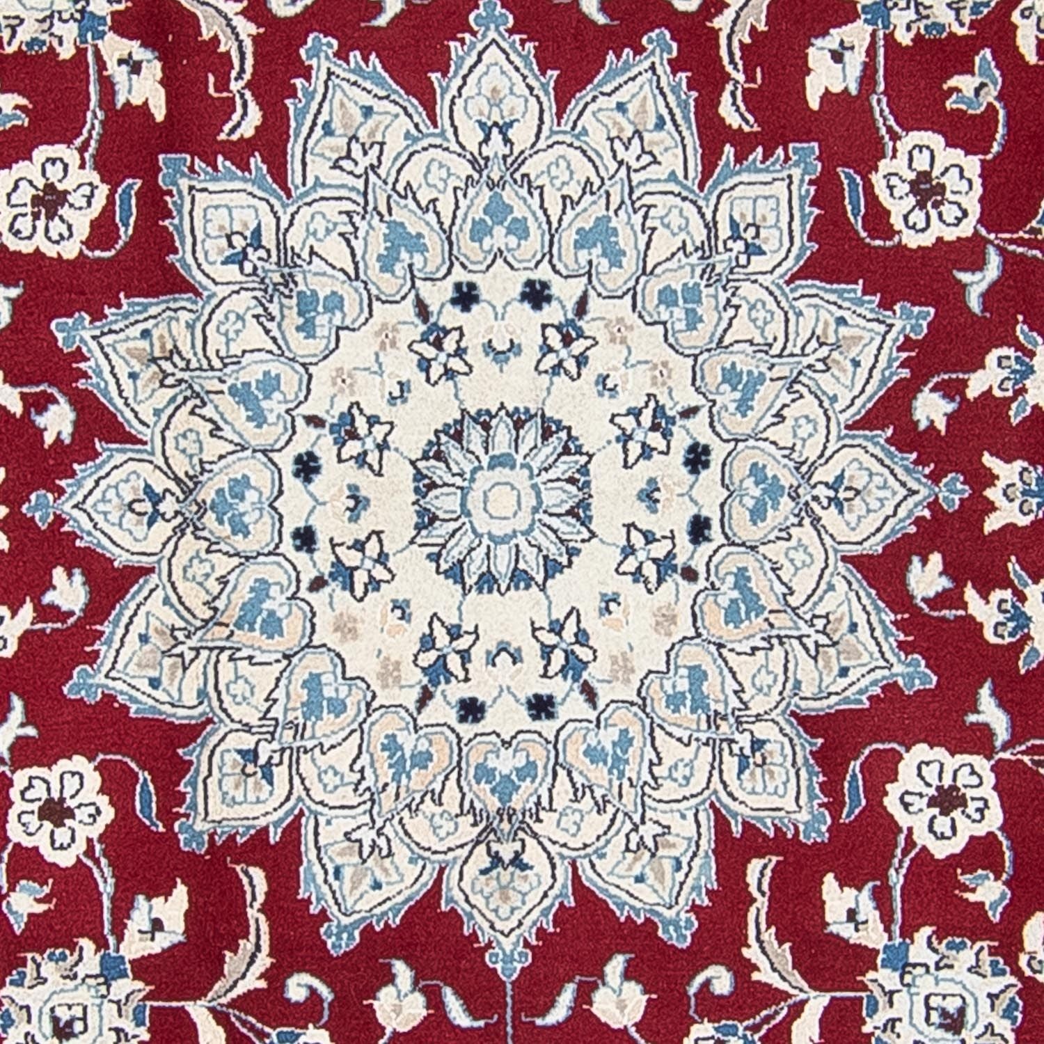 Alfombra persa - Nain redondo  - 247 x 247 cm - rojo oscuro