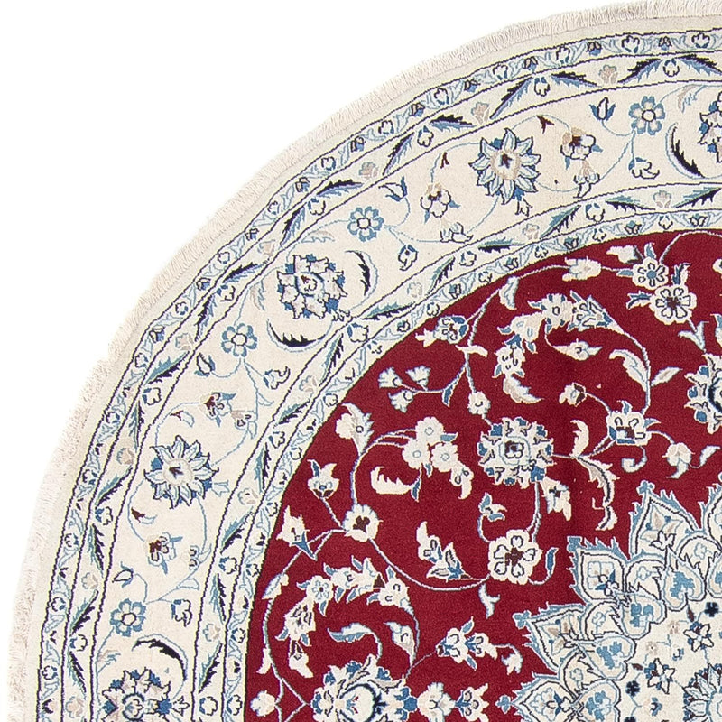 Alfombra persa - Nain redondo  - 247 x 247 cm - rojo oscuro