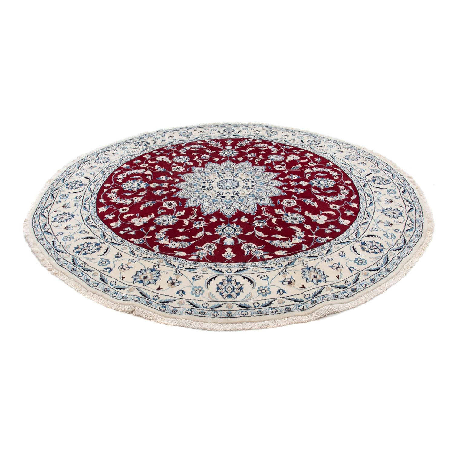 Alfombra persa - Nain redondo  - 247 x 247 cm - rojo oscuro