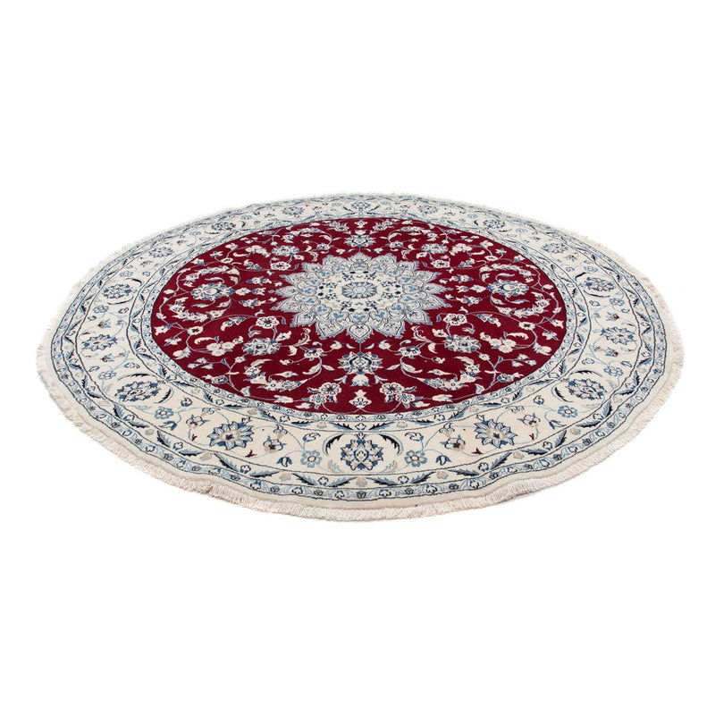 Alfombra persa - Nain redondo  - 247 x 247 cm - rojo oscuro