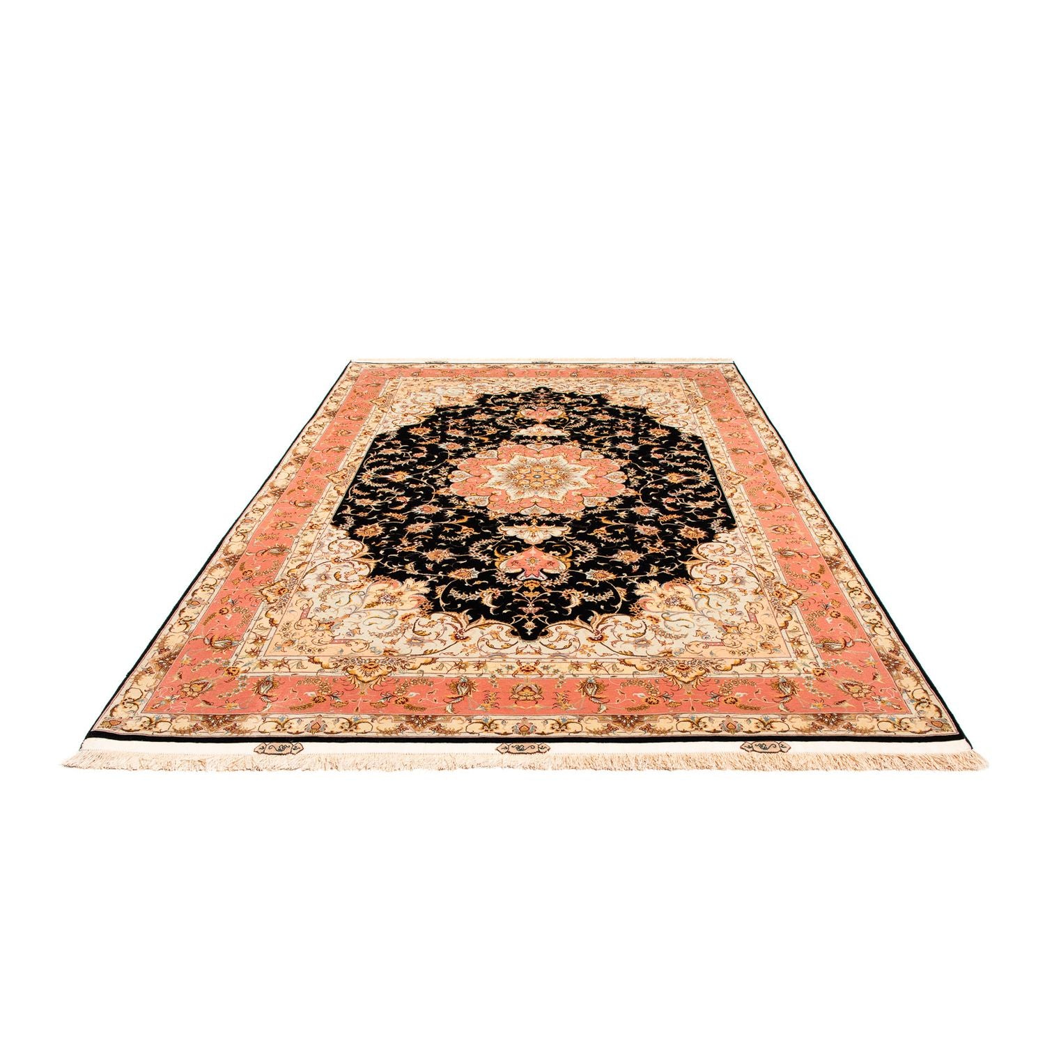 Alfombra persa - Tabriz - 297 x 198 cm - azul oscuro