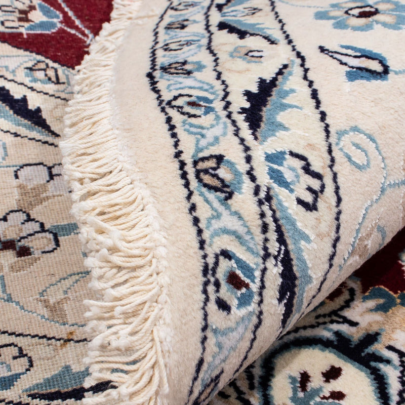 Alfombra persa - Nain redondo  - 252 x 252 cm - rojo oscuro