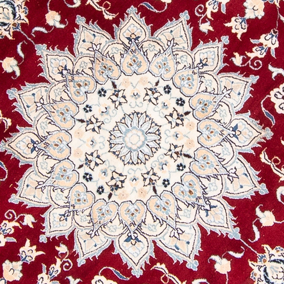 Alfombra persa - Nain redondo  - 250 x 250 cm - rojo oscuro