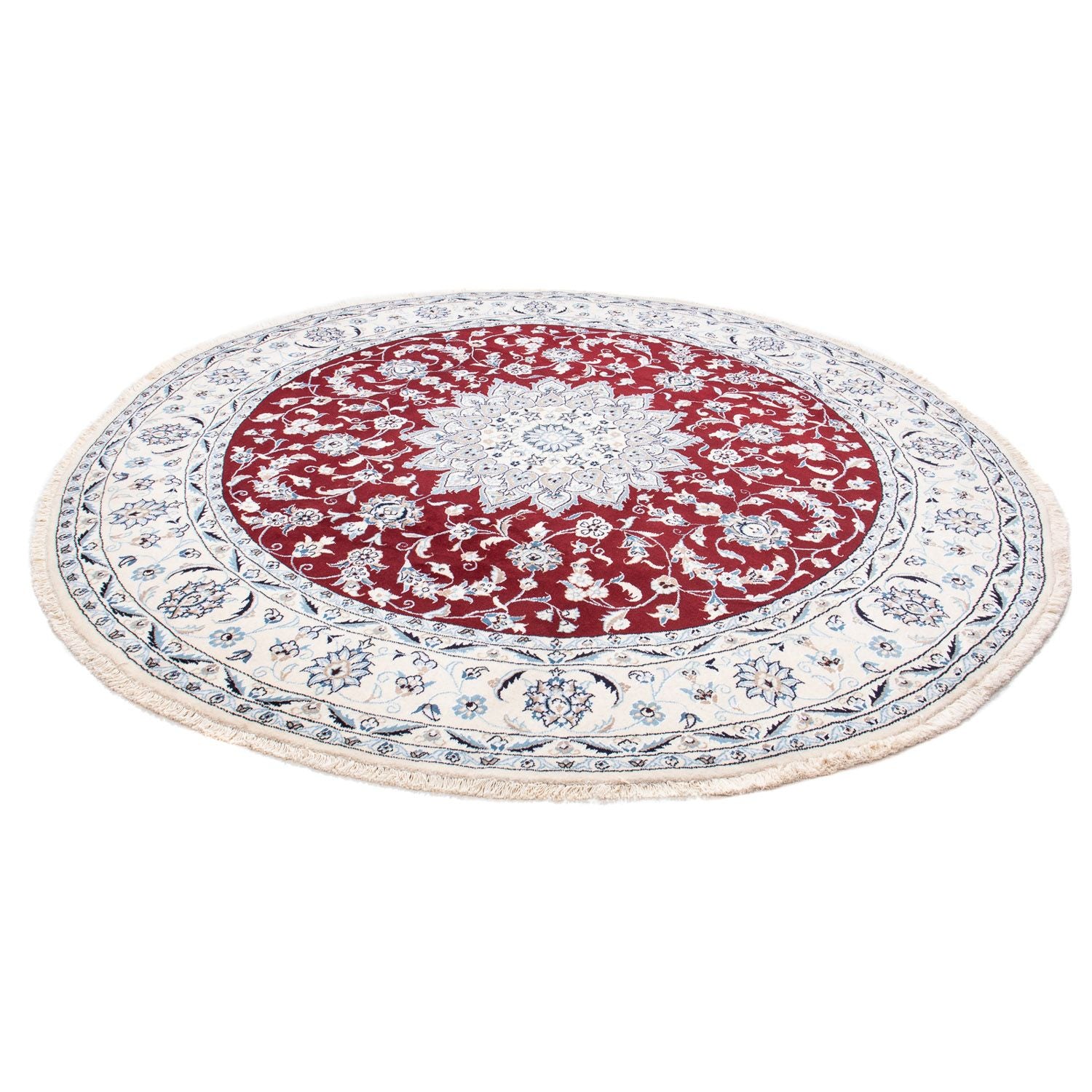 Alfombra persa - Nain redondo  - 250 x 250 cm - rojo oscuro