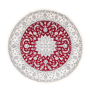 Alfombra persa - Nain redondo  - 250 x 250 cm - rojo oscuro