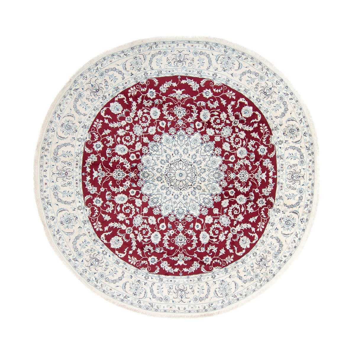 Alfombra persa - Nain redondo  - 300 x 300 cm - rojo oscuro