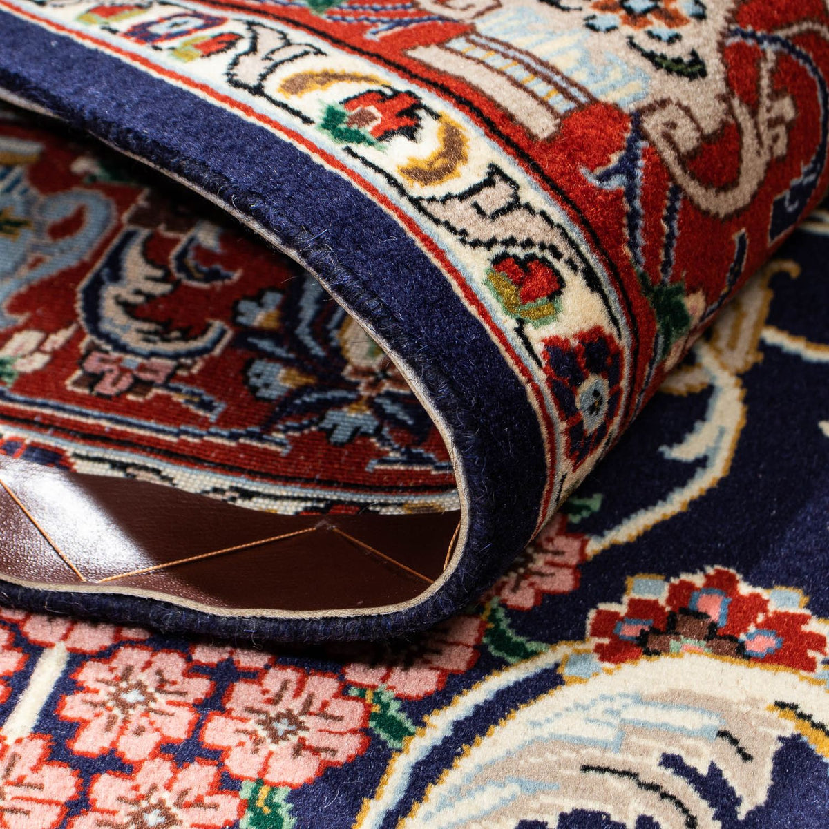 Alfombra persa - Ghom - 188 x 135 cm - azul oscuro