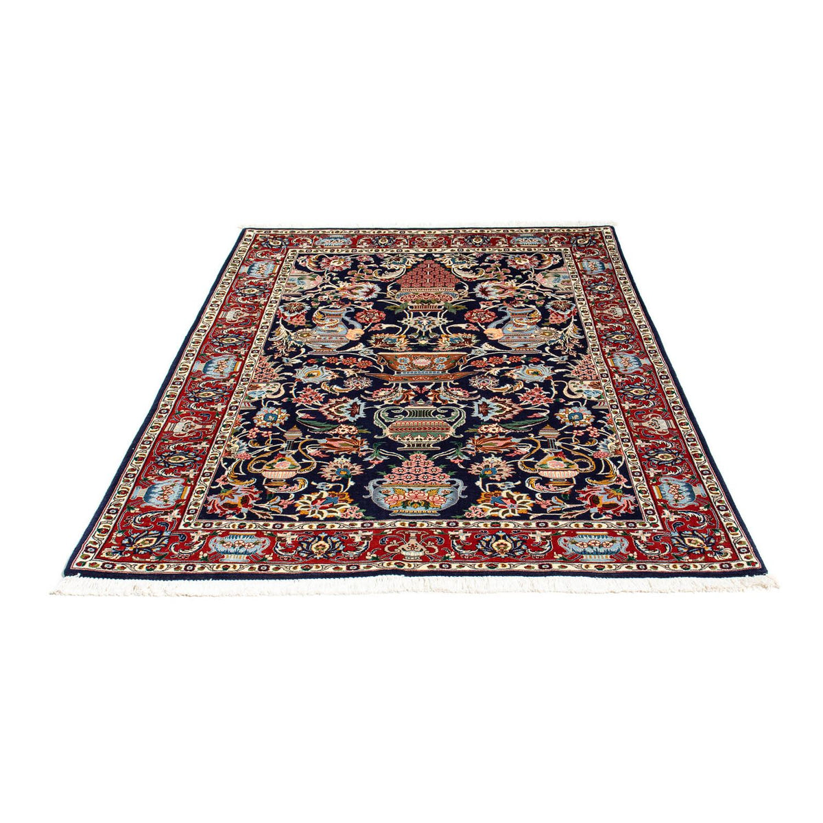 Alfombra persa - Ghom - 188 x 135 cm - azul oscuro