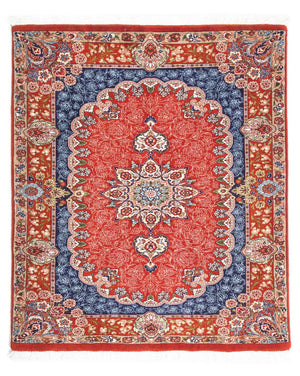 Alfombra persa - Ghom - 111 x 93 cm - óxido
