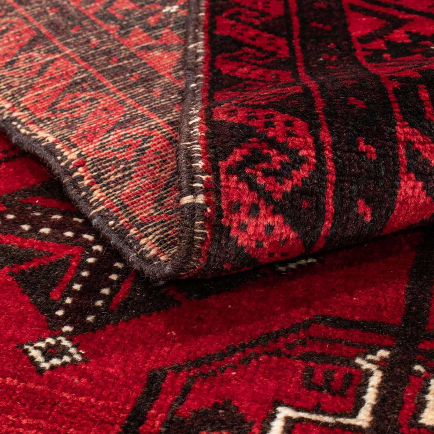 Alfombra de pasillo Alfombra Belutsch - 202 x 110 cm - rojo oscuro
