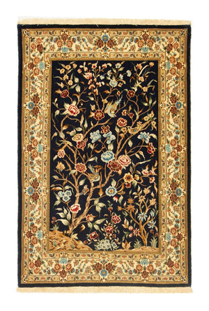 Alfombra persa - Ghom - 154 x 100 cm - negro